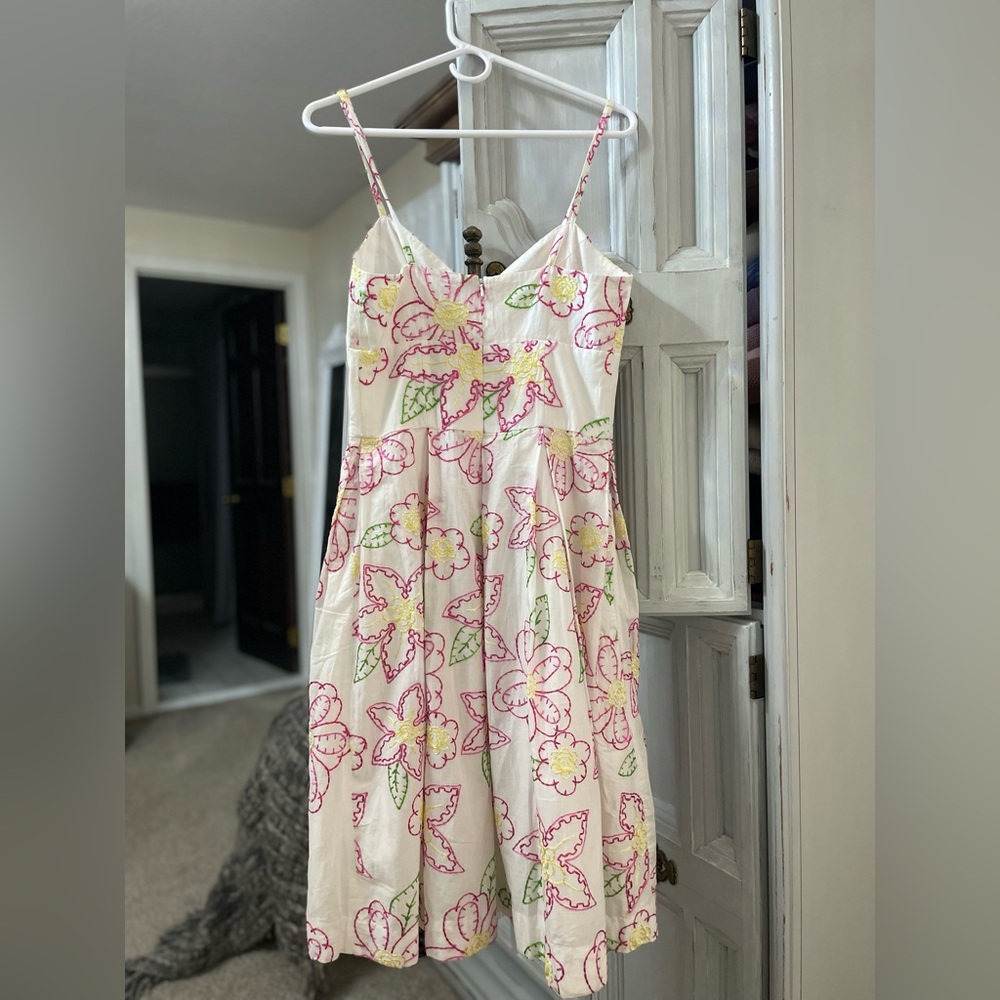 Lilly Pulitzer White Embroidered Dress, 10